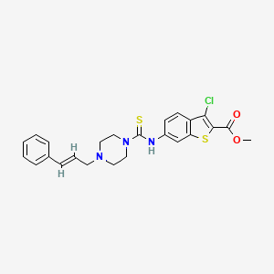 molecular formula C24H24ClN3O2S2 B3623542 methyl 3-chloro-6-({[4-(3-phenyl-2-propen-1-yl)-1-piperazinyl]carbonothioyl}amino)-1-benzothiophene-2-carboxylate 