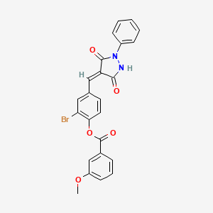 2-bromo-4-[(3,5-dioxo-1-phenyl-4-pyrazolidinylidene)methyl]phenyl 3-methoxybenzoate