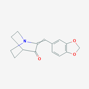 molecular formula C15H15NO3 B362357 2-(3,4-Methylenedioxyphenylmethylene)-3-oxoquinuclidine CAS No. 111896-94-7