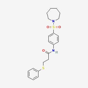 N-[4-(1-azepanylsulfonyl)phenyl]-3-(phenylthio)propanamide