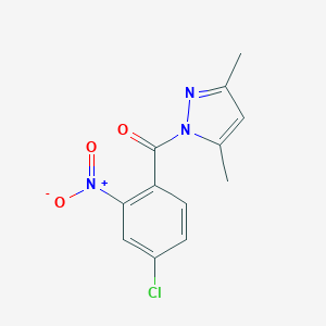 molecular formula C12H10ClN3O3 B362358 (4-Chloro-2-nitrophenyl)-(3,5-dimethylpyrazol-1-yl)methanone CAS No. 333311-20-9