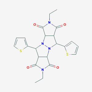 B362363 4,11-Diethyl-7,14-dithiophen-2-yl-1,4,8,11-tetrazatetracyclo[6.6.0.02,6.09,13]tetradecane-3,5,10,12-tetrone CAS No. 500102-20-5