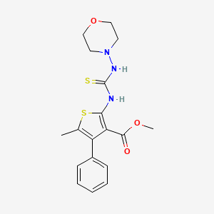 molecular formula C18H21N3O3S2 B3623654 methyl 5-methyl-2-{[(4-morpholinylamino)carbonothioyl]amino}-4-phenyl-3-thiophenecarboxylate 