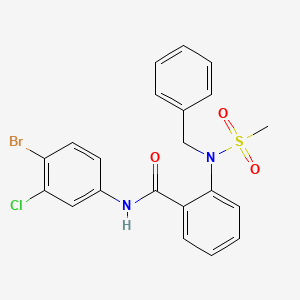 molecular formula C21H18BrClN2O3S B3623660 2-[benzyl(methylsulfonyl)amino]-N-(4-bromo-3-chlorophenyl)benzamide 