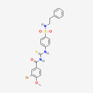 molecular formula C23H22BrN3O4S2 B3623677 3-bromo-4-methoxy-N-{[(4-{[(2-phenylethyl)amino]sulfonyl}phenyl)amino]carbonothioyl}benzamide 