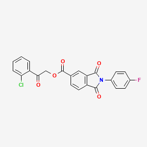 molecular formula C23H13ClFNO5 B3623683 2-(2-chlorophenyl)-2-oxoethyl 2-(4-fluorophenyl)-1,3-dioxo-5-isoindolinecarboxylate 