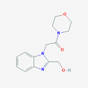 molecular formula C14H17N3O3 B362369 2-(2-(hydroxymethyl)-1H-benzo[d]imidazol-1-yl)-1-morpholinoethanone CAS No. 361998-66-5