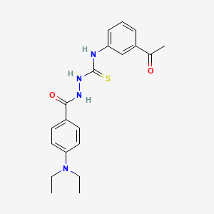 molecular formula C20H24N4O2S B3623693 N-(3-acetylphenyl)-2-[4-(diethylamino)benzoyl]hydrazinecarbothioamide 