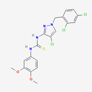 molecular formula C19H17Cl3N4O2S B3623716 N-[4-chloro-1-(2,4-dichlorobenzyl)-1H-pyrazol-3-yl]-N'-(3,4-dimethoxyphenyl)thiourea 