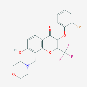 molecular formula C21H17BrF3NO5 B362373 3-(2-bromophenoxy)-7-hydroxy-8-(4-morpholinylmethyl)-2-(trifluoromethyl)-4H-chromen-4-one CAS No. 303121-67-7