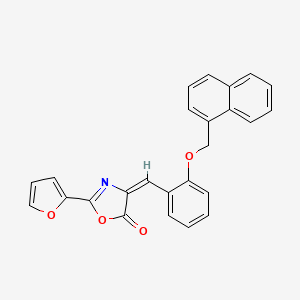 (4E)-2-(furan-2-yl)-4-[[2-(naphthalen-1-ylmethoxy)phenyl]methylidene]-1,3-oxazol-5-one