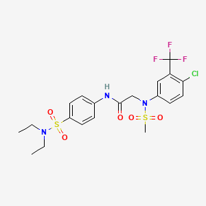 molecular formula C20H23ClF3N3O5S2 B3623738 N~2~-[4-chloro-3-(trifluoromethyl)phenyl]-N~1~-{4-[(diethylamino)sulfonyl]phenyl}-N~2~-(methylsulfonyl)glycinamide 