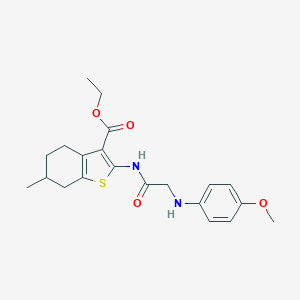Ethyl 2-{[(4-methoxyanilino)acetyl]amino}-6-methyl-4,5,6,7-tetrahydro-1-benzothiophene-3-carboxylate