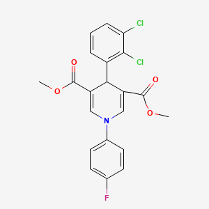 molecular formula C21H16Cl2FNO4 B3623801 dimethyl 4-(2,3-dichlorophenyl)-1-(4-fluorophenyl)-1,4-dihydro-3,5-pyridinedicarboxylate 