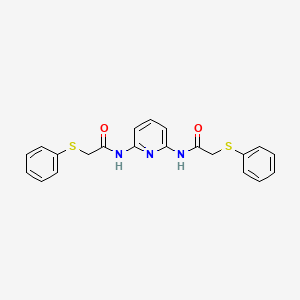 molecular formula C21H19N3O2S2 B3623808 2-phenylsulfanyl-N-[6-[(2-phenylsulfanylacetyl)amino]pyridin-2-yl]acetamide 