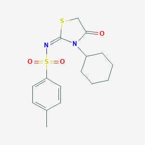 molecular formula C16H20N2O3S2 B362381 (E)-N-(3-cyclohexyl-4-oxothiazolidin-2-ylidene)-4-methylbenzenesulfonamide CAS No. 627470-55-7