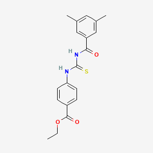 molecular formula C19H20N2O3S B3623824 Ethyl 4-({[(3,5-dimethylphenyl)carbonyl]carbamothioyl}amino)benzoate 