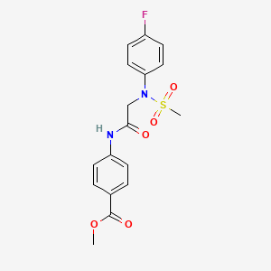 molecular formula C17H17FN2O5S B3623831 methyl 4-{[N-(4-fluorophenyl)-N-(methylsulfonyl)glycyl]amino}benzoate 