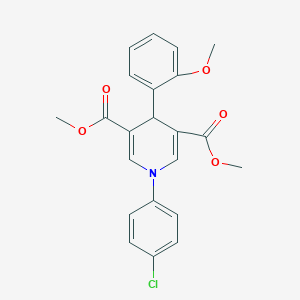 molecular formula C22H20ClNO5 B3623851 dimethyl 1-(4-chlorophenyl)-4-(2-methoxyphenyl)-1,4-dihydro-3,5-pyridinedicarboxylate 