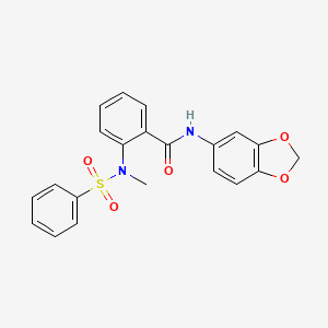 molecular formula C21H18N2O5S B3623872 N-1,3-benzodioxol-5-yl-2-[methyl(phenylsulfonyl)amino]benzamide 