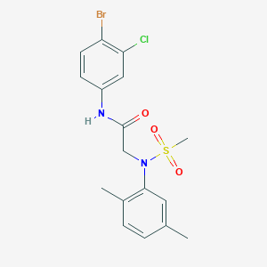 molecular formula C17H18BrClN2O3S B3623916 N~1~-(4-bromo-3-chlorophenyl)-N~2~-(2,5-dimethylphenyl)-N~2~-(methylsulfonyl)glycinamide 