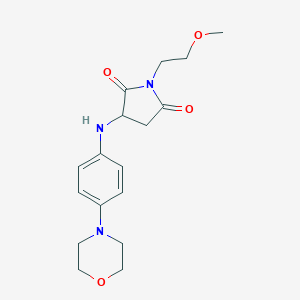 molecular formula C17H23N3O4 B362392 1-(2-Methoxyethyl)-3-((4-morpholinophenyl)amino)pyrrolidine-2,5-dione CAS No. 1008712-49-9