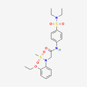 molecular formula C21H29N3O6S2 B3623930 N~1~-{4-[(diethylamino)sulfonyl]phenyl}-N~2~-(2-ethoxyphenyl)-N~2~-(methylsulfonyl)glycinamide 