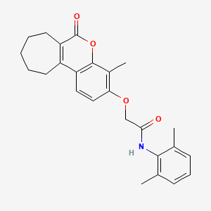 N-(2,6-DIMETHYLPHENYL)-2-({4-METHYL-6-OXO-6H,7H,8H,9H,10H,11H-CYCLOHEPTA[C]CHROMEN-3-YL}OXY)ACETAMIDE