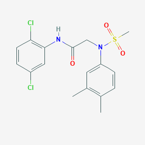 molecular formula C17H18Cl2N2O3S B3623975 N~1~-(2,5-dichlorophenyl)-N~2~-(3,4-dimethylphenyl)-N~2~-(methylsulfonyl)glycinamide 