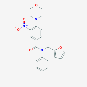 N-(furan-2-ylmethyl)-N-(4-methylphenyl)-4-morpholin-4-yl-3-nitrobenzamide