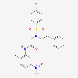 molecular formula C23H22ClN3O5S B3624027 N~2~-[(4-chlorophenyl)sulfonyl]-N~1~-(2-methyl-5-nitrophenyl)-N~2~-(2-phenylethyl)glycinamide 