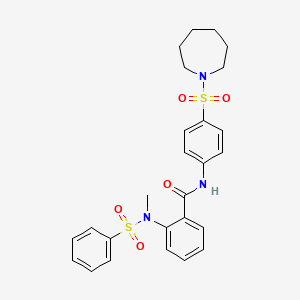 molecular formula C26H29N3O5S2 B3624034 N-[4-(1-azepanylsulfonyl)phenyl]-2-[methyl(phenylsulfonyl)amino]benzamide 