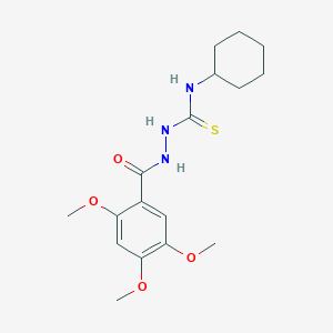 molecular formula C17H25N3O4S B3624043 N-cyclohexyl-2-(2,4,5-trimethoxybenzoyl)hydrazinecarbothioamide 