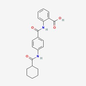 molecular formula C21H22N2O4 B3624051 2-({4-[(cyclohexylcarbonyl)amino]benzoyl}amino)benzoic acid 