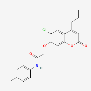 molecular formula C21H20ClNO4 B3624118 2-[(6-chloro-2-oxo-4-propyl-2H-chromen-7-yl)oxy]-N-(4-methylphenyl)acetamide 