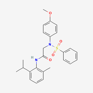 molecular formula C25H28N2O4S B3624125 N~1~-(2-isopropyl-6-methylphenyl)-N~2~-(4-methoxyphenyl)-N~2~-(phenylsulfonyl)glycinamide 