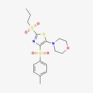 molecular formula C17H22N2O5S3 B3624183 4-[4-(4-METHYLBENZENESULFONYL)-2-(PROPANE-1-SULFONYL)-1,3-THIAZOL-5-YL]MORPHOLINE 