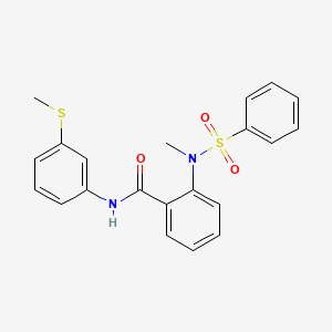 molecular formula C21H20N2O3S2 B3624209 2-[methyl(phenylsulfonyl)amino]-N-[3-(methylthio)phenyl]benzamide 