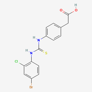 molecular formula C15H12BrClN2O2S B3624210 [4-({[(4-bromo-2-chlorophenyl)amino]carbonothioyl}amino)phenyl]acetic acid 