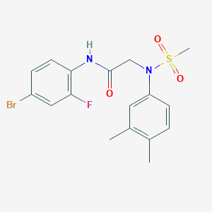 molecular formula C17H18BrFN2O3S B3624217 N~1~-(4-bromo-2-fluorophenyl)-N~2~-(3,4-dimethylphenyl)-N~2~-(methylsulfonyl)glycinamide 