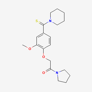 1-({3-methoxy-4-[2-oxo-2-(1-pyrrolidinyl)ethoxy]phenyl}carbonothioyl)piperidine