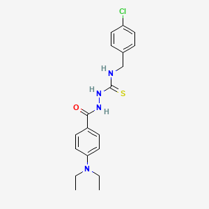 molecular formula C19H23ClN4OS B3624228 N-(4-chlorobenzyl)-2-[4-(diethylamino)benzoyl]hydrazinecarbothioamide 