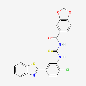 N-({[5-(1,3-benzothiazol-2-yl)-2-chlorophenyl]amino}carbonothioyl)-1,3-benzodioxole-5-carboxamide