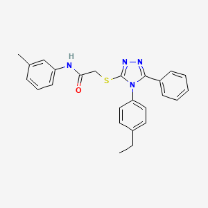 molecular formula C25H24N4OS B3624324 2-{[4-(4-ethylphenyl)-5-phenyl-4H-1,2,4-triazol-3-yl]thio}-N-(3-methylphenyl)acetamide 