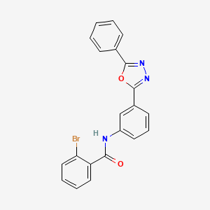 molecular formula C21H14BrN3O2 B3624358 2-bromo-N-[3-(5-phenyl-1,3,4-oxadiazol-2-yl)phenyl]benzamide 