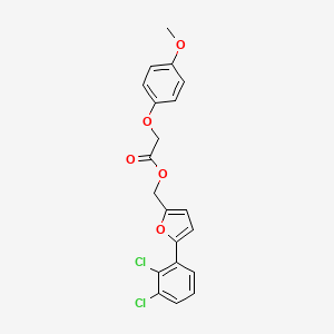 molecular formula C20H16Cl2O5 B3624384 [5-(2,3-dichlorophenyl)-2-furyl]methyl (4-methoxyphenoxy)acetate 