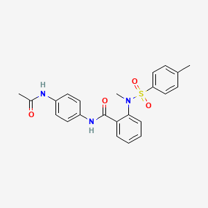 molecular formula C23H23N3O4S B3624416 N-[4-(acetylamino)phenyl]-2-{methyl[(4-methylphenyl)sulfonyl]amino}benzamide 