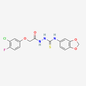 N-1,3-benzodioxol-5-yl-2-[(3-chloro-4-fluorophenoxy)acetyl]hydrazinecarbothioamide