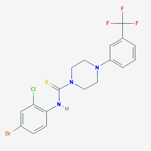 molecular formula C18H16BrClF3N3S B3624455 N-(4-bromo-2-chlorophenyl)-4-[3-(trifluoromethyl)phenyl]-1-piperazinecarbothioamide 