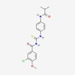 molecular formula C19H20ClN3O3S B3624465 3-chloro-N-({[4-(isobutyrylamino)phenyl]amino}carbonothioyl)-4-methoxybenzamide 